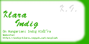 klara indig business card